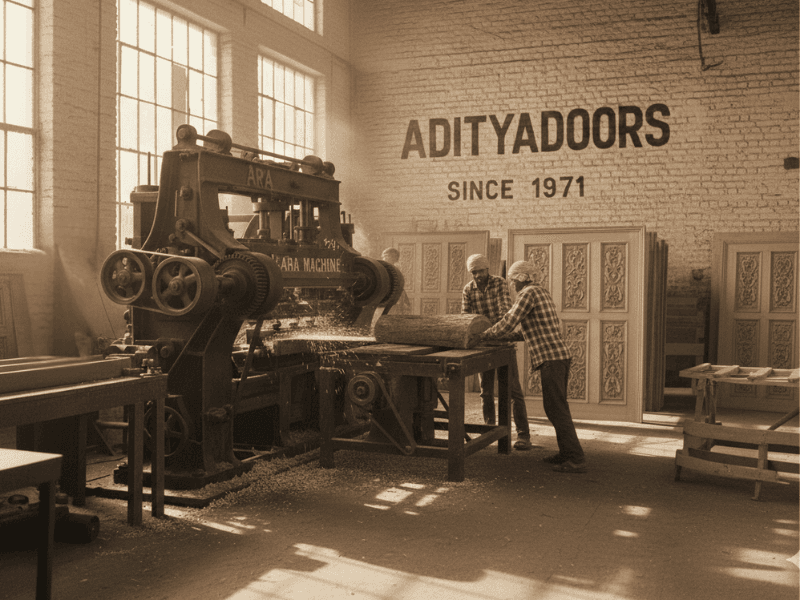 Aditya Doors Workshop & Showroom - Premium Wood Craftsmanship
